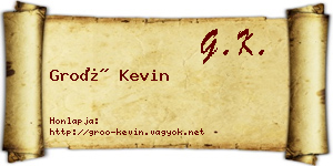 Groó Kevin névjegykártya